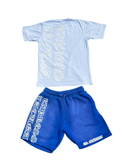 Est.2022 Shirt And Short Sets (Blue)