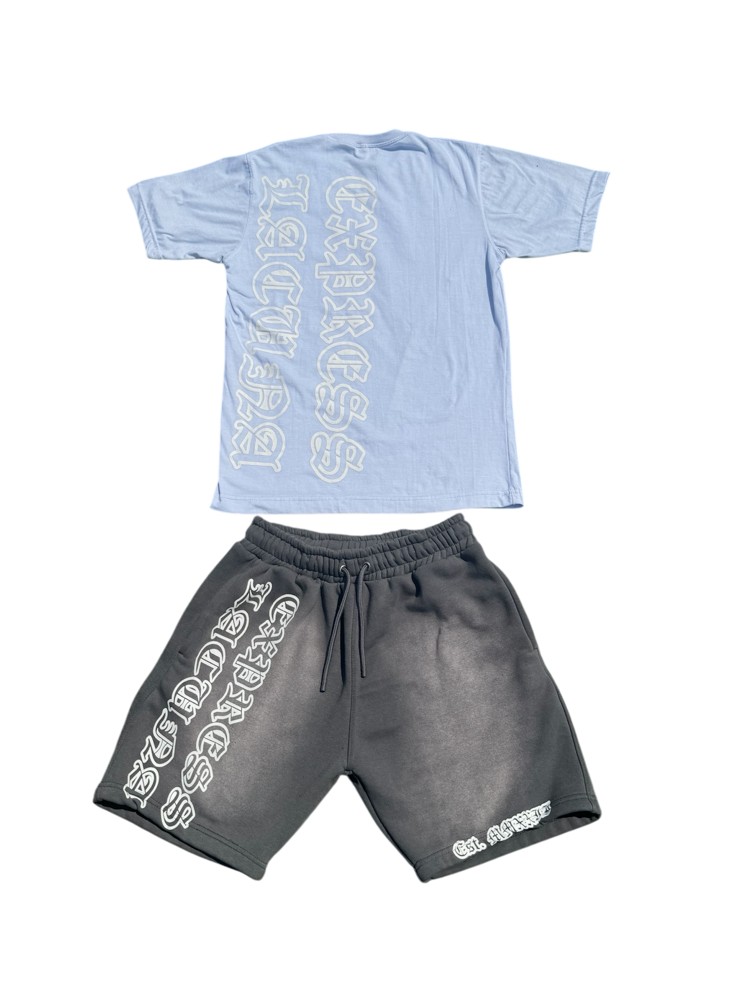 Est.2022 Shirt And Short Sets (Gray)