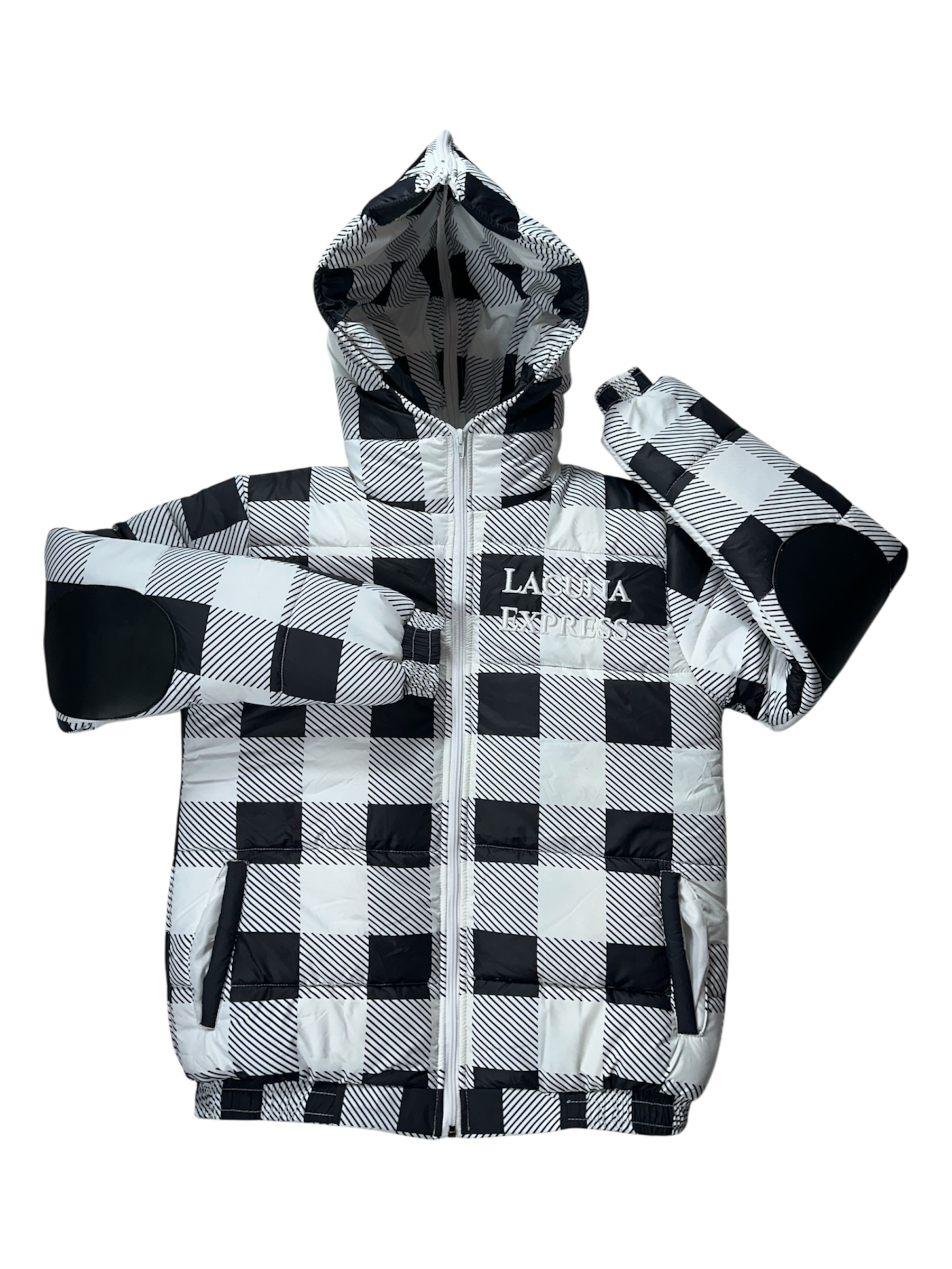 Static Flannel Puffer Jacket
