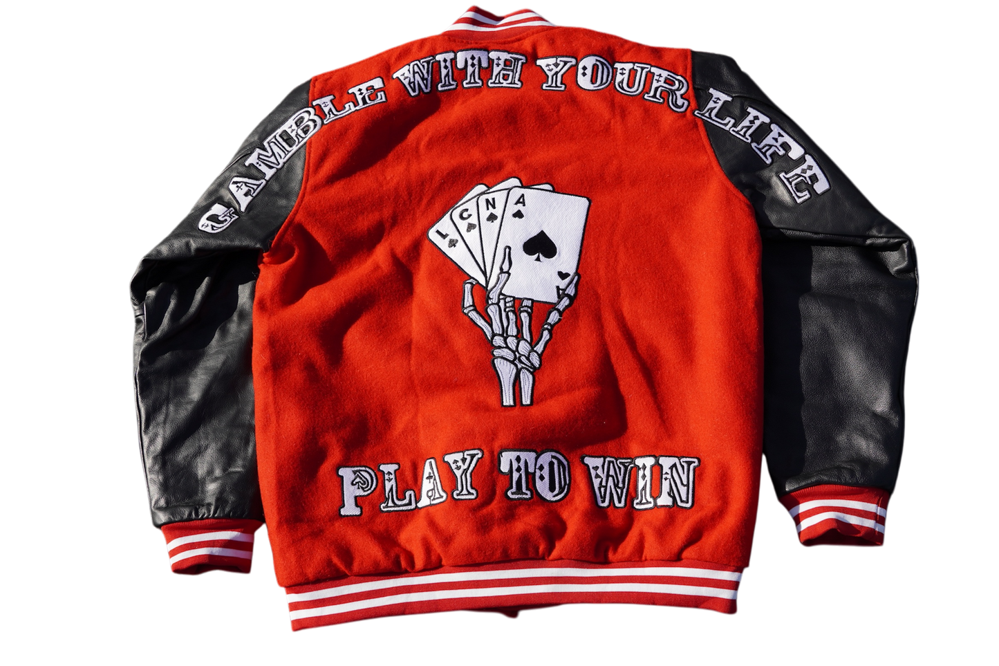 Gamble With Your Life Varsity Jacket (Red)