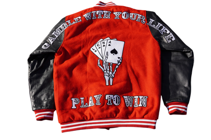 Gamble With Your Life Varsity Jacket (Red)