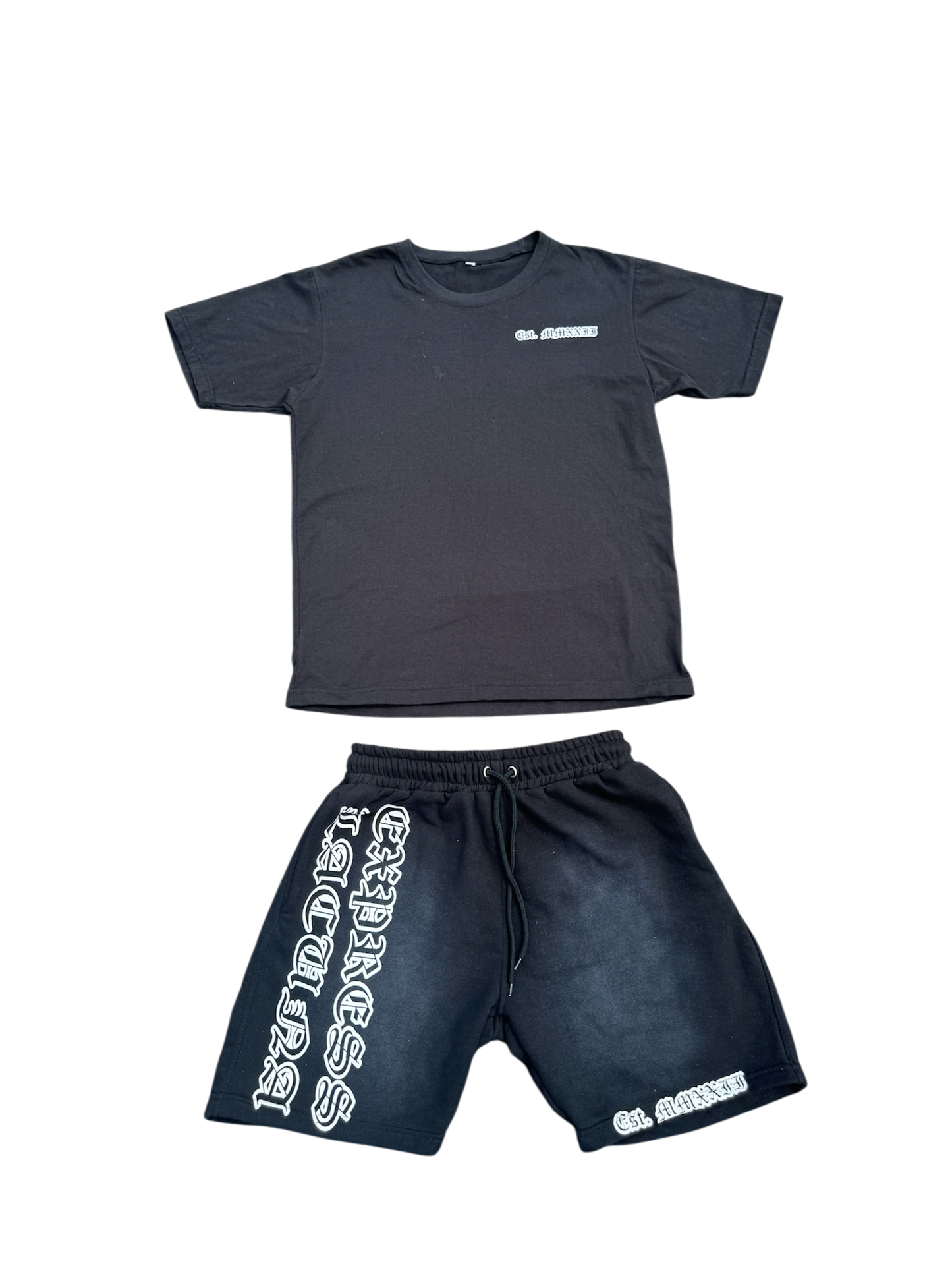 Est.2022 Shirt And Short Set (Black)