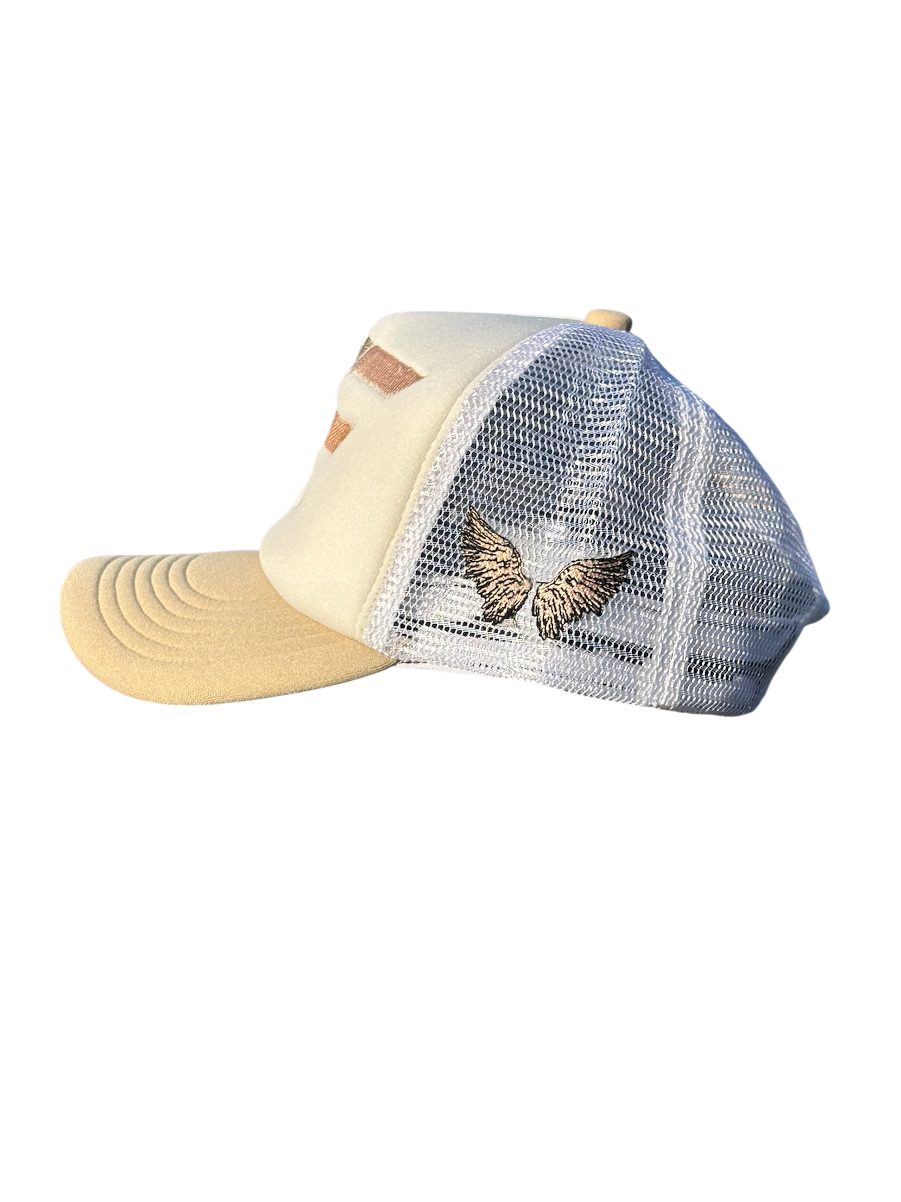 Where Angels Hang Beige Trucker Hat