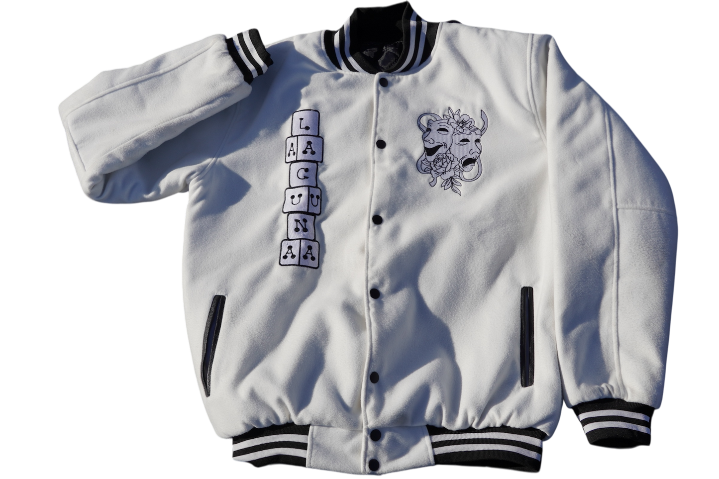 Gamble With Your Life Varsity Jacket (White)