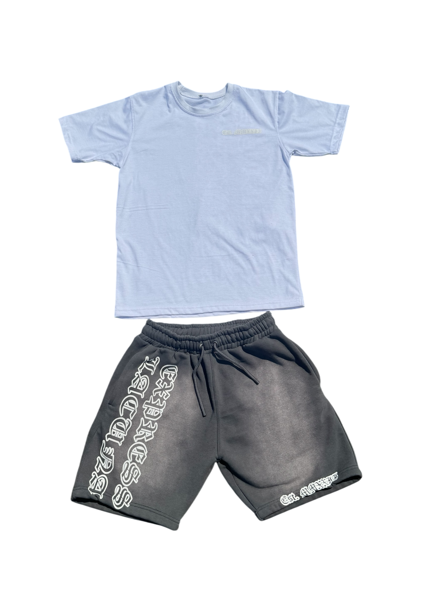 Est.2022 Shirt And Short Sets (Gray)