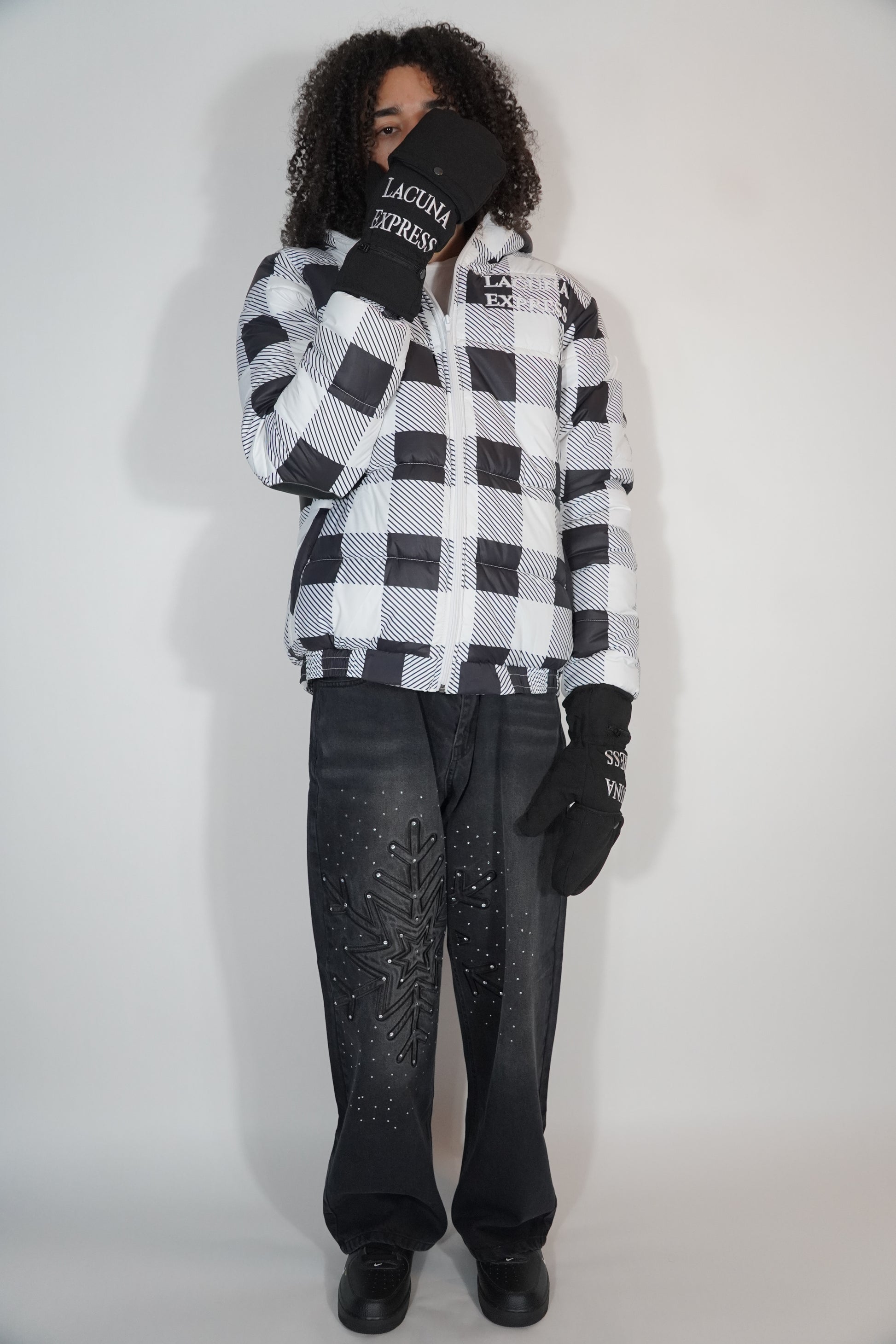 Static Flannel Puffer Jacket