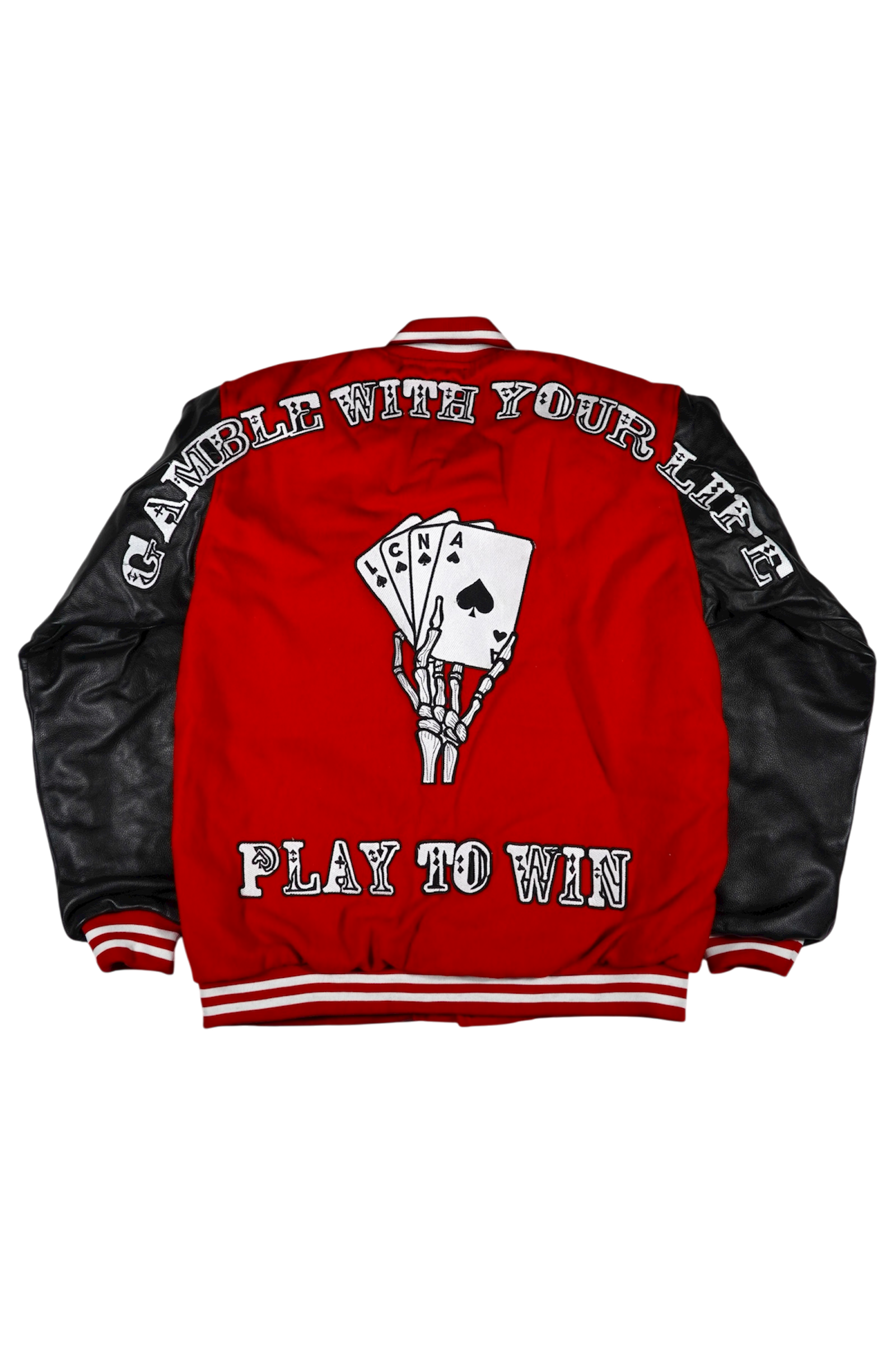 Gamble With Your Life Varsity Jacket (Red)