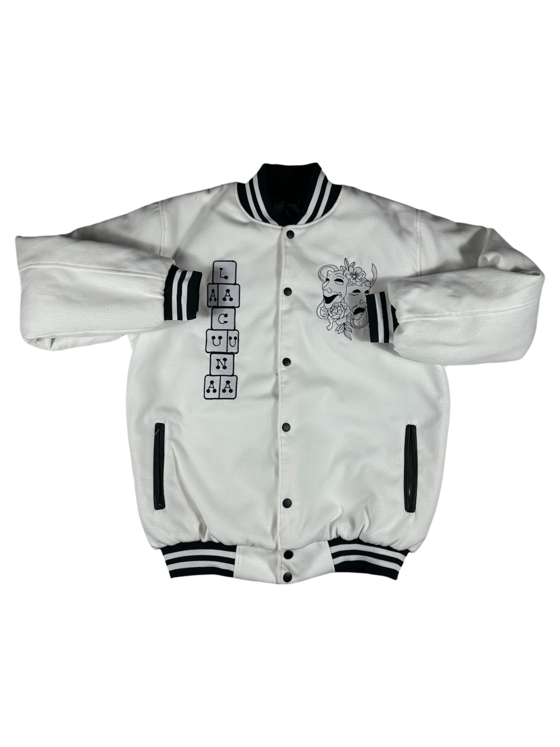 Gamble With Your Life Varsity Jacket (White)