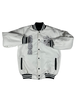 Gamble With Your Life Varsity Jacket (White)
